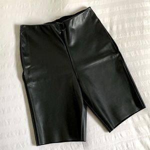 Faux leather shorts